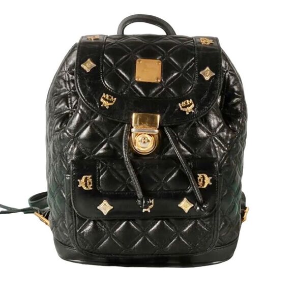 MCM Quilted Leather Small Backpack  Black main image 10